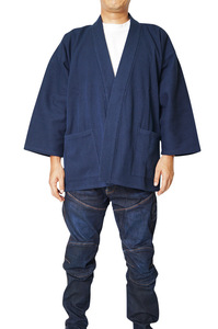 【ひめか】ジャケット 日本製 太刺し子 丈夫地厚生地 綿100％ 3025　濃紺ＬＬ