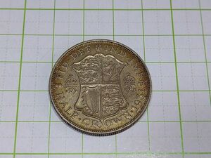 イギリスジョージ５世　ハーフクラウン銀貨　未使用クラス　約１４，１ｇ　１９３１年　硬貨　コイン　