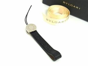 ■新品■未使用■ BVLGARI ブルガリブルガリ レザー キーホルダー チャーム シルバー系×ブラック系 AX0926