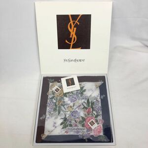 未使用　スカーフ　YSL YVES SAINT LAURENT サンローラン イヴサンローラン イヴ スカーフ　花柄 2個セット 約48×48cm