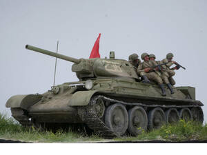 1/35 完成品 ボーダーモデル T-34-76 ミニアート フィギュア 8体 Boder Model T-34 Miniart スケールモデル プラモデル ソ連 戦車 