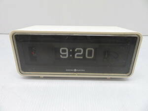 動作確認済 GENERAL ELECTRIC ゼネラル エレクトリック 8125A 1970年代 ビンテージ レトロ ホワイト 時計 アラーム パタパタ時計 希少品