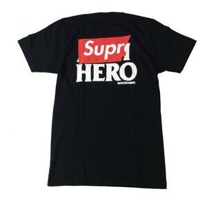 美品 SUPREME シュプリーム × ANTIHERO アンタイヒーロー 14SS 半袖Tシャツ ブラック 黒 アンチヒーロー バックプリント S