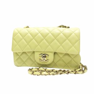 【中古】 CHANEL シャネル A69900 ラムスキン ミニマトラッセ20 ライトグリーン チェーンショルダーバッグ 23047859 HO