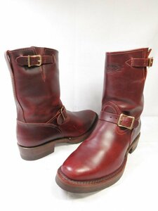 HH極美品 【ウエスコ WESCO】 13 15 ボス エンジニアブーツ プレーントゥ 紳士靴 (メンズ) size9.5E 赤みのあるブラウン系 ■18MZA4729■