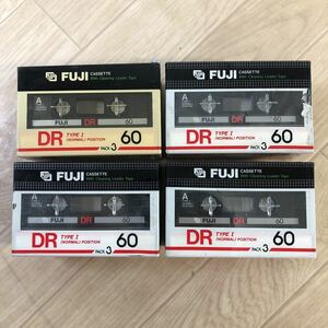 FUJI フジカセットテープ DR 60 3本パック 4個セット 計12個 富士フィルム カセットテープ 未使用 未開封 デッドストック (A1415)