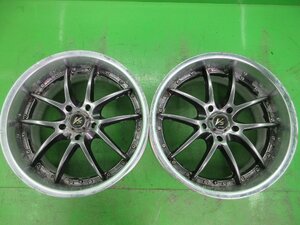 深リム!PCD114.3 Work VS-SS 9j/+45 ハブ約73㎜ 2本 中古 旧車 ドリ車 スペア交換などに!