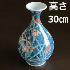 有田焼・伝統工芸・総手描き 染錦蘭絵飾り花瓶