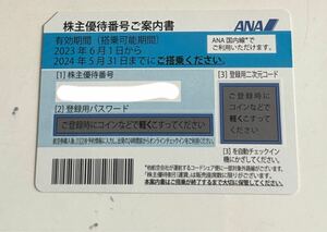 ★即決あり! ANA 全日空 株主優待券 1枚 有効期限:2024年5月31日 ANAグル-プ優待冊子付 送料無料 コード番号通知のみでも可♪