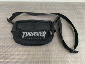 13348-c★THRASHER スラッシャー 2WAY ショルダーバッグ ウエストバッグ ブラック 黒