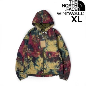 1円～!売切!【正規新品】THE NORTH FACE◆W PRINTED RIPSTOP WIND HOODIE マウンテンパーカー US限定 防風 茶タグ(XL)茶 総柄 180915-15