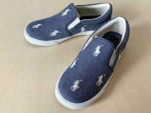 21.1cm 紺 ポロ ラルフローレン スリップオン POLO RALPH LAUREN BAL HARBOUR REPEAT NAVY CHAMBRAY 21.1cm 993669