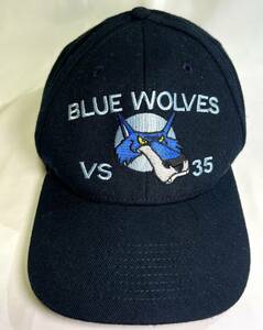 [再入] 米海軍S-3B海上制圧飛行隊 VS-35 Blue Wolves 部隊章キャップ②（帽子）