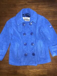 【SISTER JENNI／ジェニィ】 ピーコート　ジャケット　上着　ブルー　青　110㎝　中古
