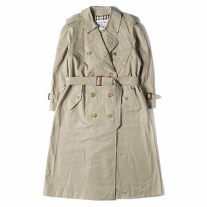 BURBERRY バーバリー 90s コットンギャバジン トレンチ コート 裏地ノバチェック OLD オールド ベージュ 11AB3(着丈114) レディースサイズ