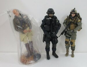 メーカー不明　1/6アクションフィギュア 警察特殊部隊 軍人　3体セット【ジャンク】mtt040837