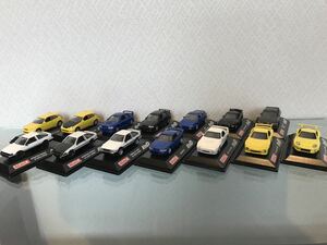 送料無料 1/72 イニシャルD ミニカー14台セット トレノ レビン シルエイティ RX-7 FC FD スカイライン MR2 ランサー シビック インプレッサ