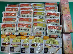 完売⑥ 合計３０食　　筑前煮５袋　　豚汁５袋　　牛丼の具５袋　　ハンバーグ５袋　　白飯５袋　ライスクッキー５箱　　１６０００円相当