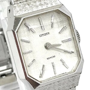 CITIZEN special シチズン スペシャル WGP 腕時計 4-675207 手巻き スクエア シルバー カットガラス ヴィンテージ コレクション 動作確認済