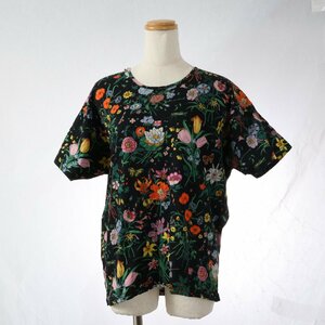 1円■オールド グッチ■フラワー 花■半袖 Ｔシャツ■アパレル■服 洋服■人気 定番 おしゃれ かわいい ブラック レディース MMT D14-2