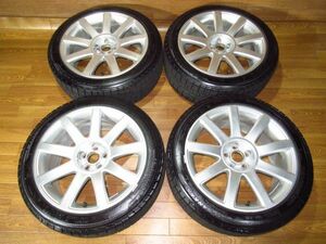 AudiTTアウディTT(8N)純正18インチアルミホイール+山ありスタッドレスタイヤ付き4本 225/45R18 18x8j+33 5H-100 57.1ハブ 8N0601025S