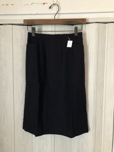 ◆ネイビーのポケット付きウールタイトスカート/W61/新品未着品◆bk