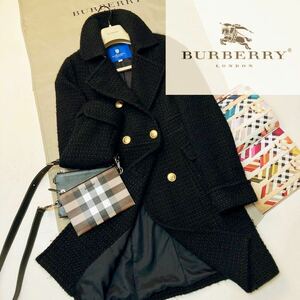 K23【目立ちノバチェック】参考価格10万●超美品BURBERRY BLUE LABEL CRESTBRIDGE●高級トレンチコート バーバリーコート レディース 38