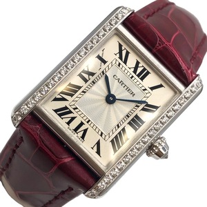 カルティエ Cartier タンクルイ WJYA0011 K18ホワイトゴールド 腕時計 レディース 中古