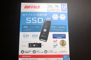 ☆新品未使用未開封　バッファロー １TB スティック型 SSD　SSD-PUTVB1.0U3-B 3.2(Gen 1) 対応 抗ウイルス・抗菌対応 