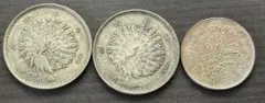 クジャクビルマ銀貨　ミャンマー　銀貨　古銭　外国硬貨　3枚