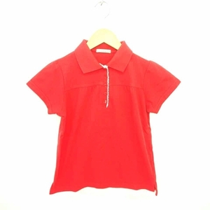 オリーブ デ オリーブ OLIVE des OLIVE シャツ ポロシャツ レース 綿 コットン 半袖 赤 レッド /TT40 レディース