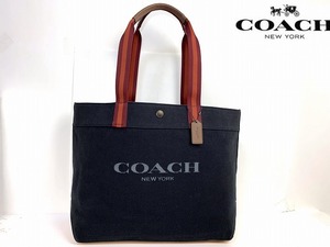 新品同様★送料無料★ コーチ COACH キャンバス ぺブルレザー カラーブロック ロゴ トートバッグ 肩掛け可能