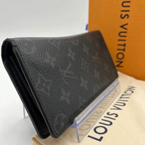 1円《大人気》LOUIS VUITTON ルイヴィトン モノグラム エクリプス ポルトフォイユブラザ 二つ折り 長財布 ウォレット 黒 ブラック メンズ