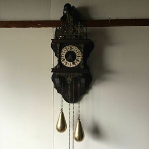 ドイツ製　GERMANY 重錘式掛時計　分銅機械式　NU ELCK SYN SIN 壁掛け時計 柱時計 アンティーク