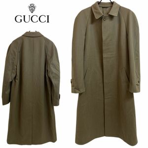 OLD GUCCI オールドグッチ GUCCI VINTAGE グッチ ヴィンテージ 80s MADE IN ITALY イタリア製 ウール ステンカラーコート 46 アーカイブ