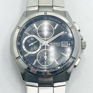 SEIKO セイコー WIRED ワイアード クォーツ腕時計 7T92-0JK0 クロノグラフ デイト 動作確認済み