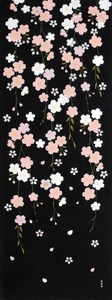 濱文様　絵てぬぐい　枝垂れ夜桜　約90×34cm　綿100％　日本製　新品