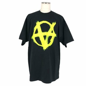 【美品】ヴェトモン VETEMENTS ダブルアナーキー ロゴプリントTシャツ 半袖カットソー オーバーサイズ 綿100％ Sサイズ UA53TR500N