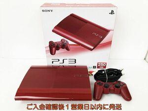 【1円】PS3 本体 セット 250GB ガーネットレッド SONY PlayStation3 CECH-4000B GA 初期化済 未検品ジャンク 内箱なし DC09-943jy/G4