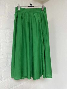GALLARDAGALANTE コットンシルクスカート ￥18,150 緑 プリーツ ウエストゴム スカート ロング 