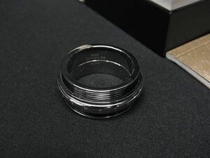 1円 ■新品同様■ MONT BLANC モンブラン スチール リング 指輪 アクセサリー 約23号 メンズ シルバー系×ブラック系 FA4065