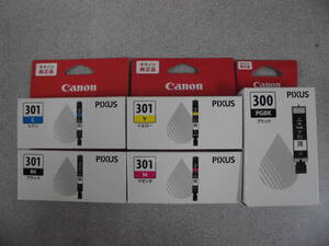 Canon　純正インクカートリッジ　BCI-301BK、C、M、Y、BCI-300PGBK　5色