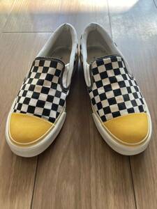 【希少】 コムデギャルソン オム プリュス 24.5cm スニーカー スリッポン バンズ 1996AW アーカイブ チェッカーフラッグ VANS CDG