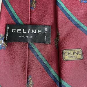 CELINE(セリーヌ) 赤青緑モチーフストライプネクタイ