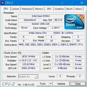 INTEL Xeon E5502 (1.86 GHz) LGA1366 ★中古優良品★ (2)
