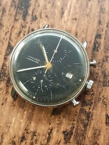 1000円スタート！JUNGHANS ユンハンス マックスビル クロノスコープ 自動巻き メンズ腕時計 訳あり品