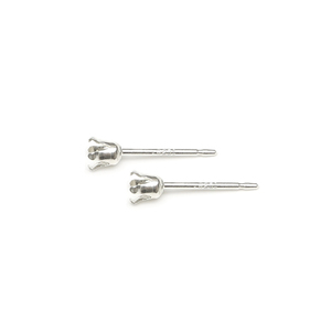 SILVER925 4本爪ポストピアス 3mm［空枠］【1ペア販売】 / SV-NN001