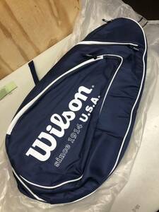 16 Wilsonラケットバッグ 紺 中古 未使用 長期保管品 テニス tennis bag ラケット