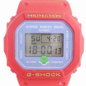 カシオジーショック CASIO G-SHOCK 美品 マリオコラボ 腕時計 デジタル クォーツ DW-5600SMB-4JR レッド 赤 ウォッチ ■SM1 メンズ