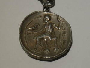 超珍品　お宝　全知全能の神ゼウス　アレクサンドロス3世　西暦311～312年製　銀貨　ネックレス　ローマコイン　ネックレス 神と王のコイン